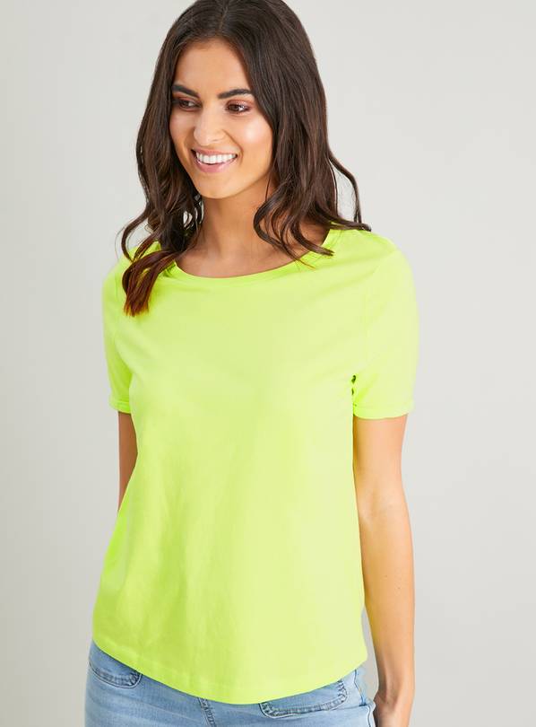 Buy Lime Green Crew Neck Regular Fit TShirt 22 Tshirts Argos